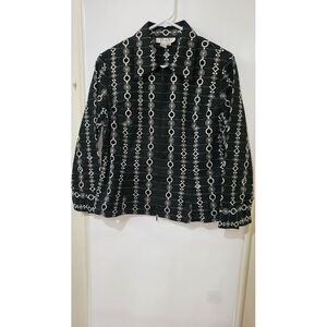 D‎ & Y women's size medium black & white zipper blouse